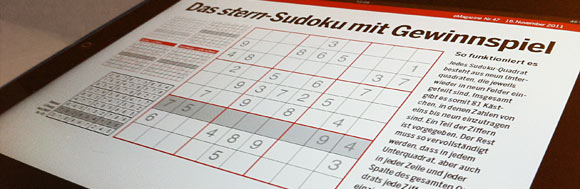 Sudoku mit STERN App auf dem Ipad